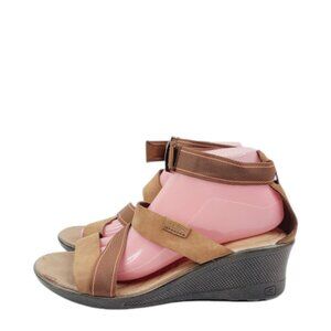 Keen Women's Brown Skyline 1014311 Leather Wedge Classic Strappy Sandal Size 9.5